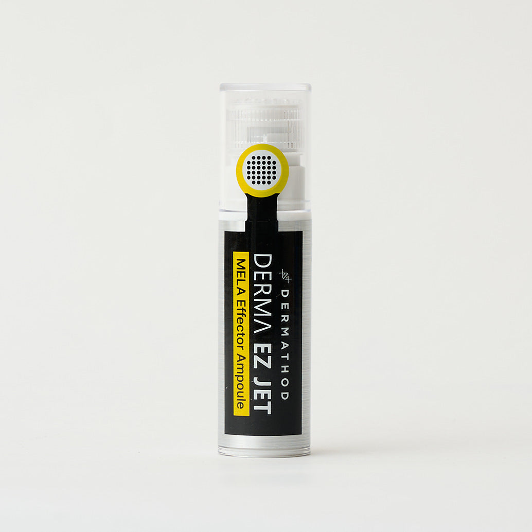 Dermathod EZ Jet Mela Effector Ampoule in yellow packaging – Korean skincare brightening treatment for dark spots and fine lines